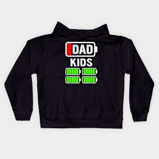 Dad Of Four Kids Low Battery Father Of 4 Kids Dad Kids Hoodie